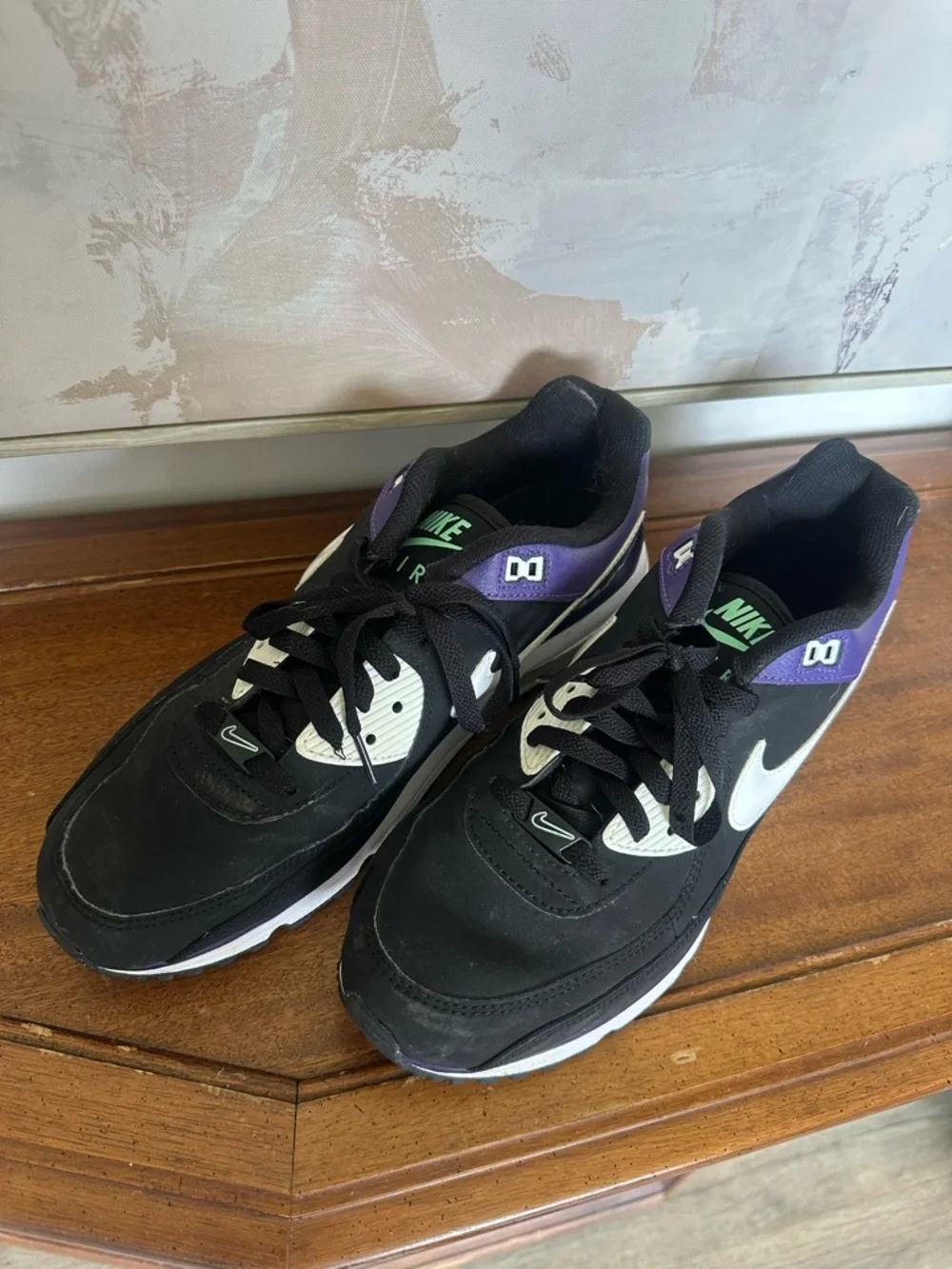 Nike Air Max Black Purple Green Sneakers Size 11 GUC